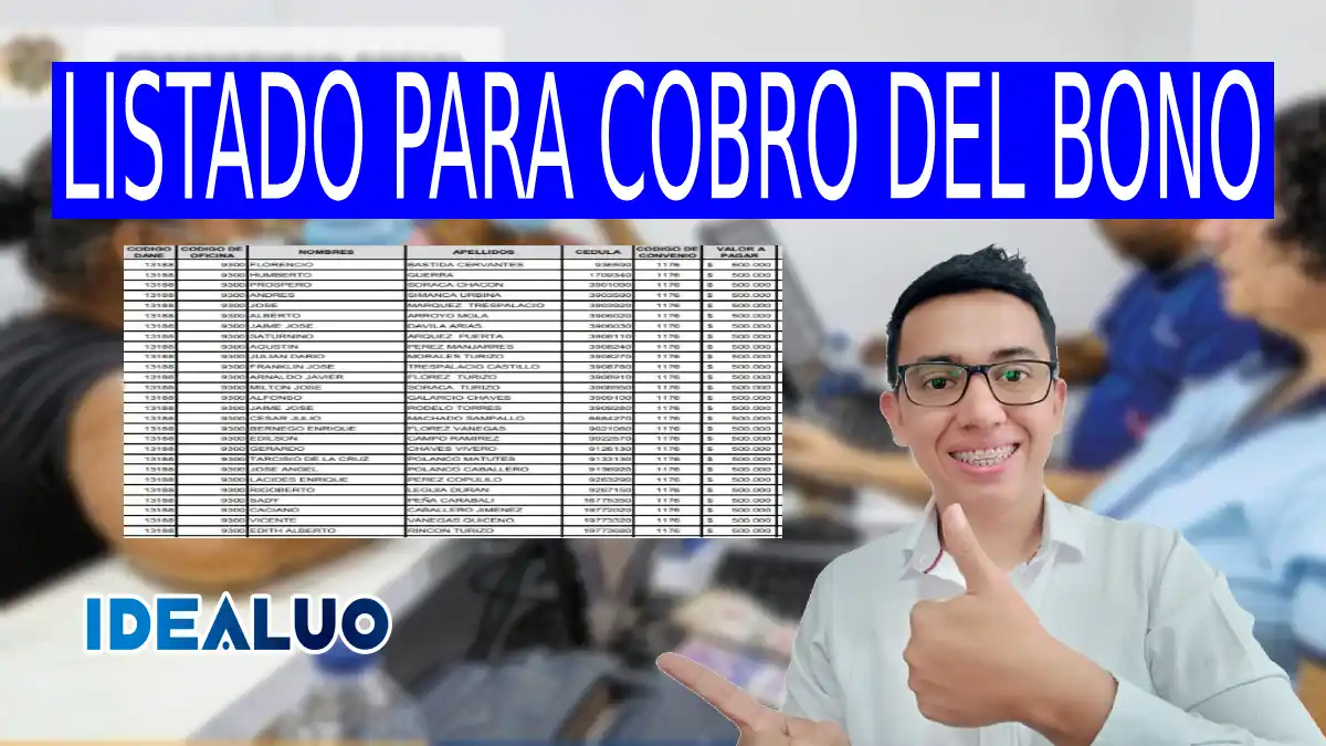 Listados para cobro del bono