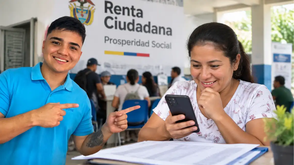 Mujer consulta información de los listados del cuarto ciclo de Renta Ciudadana septiembre 2026