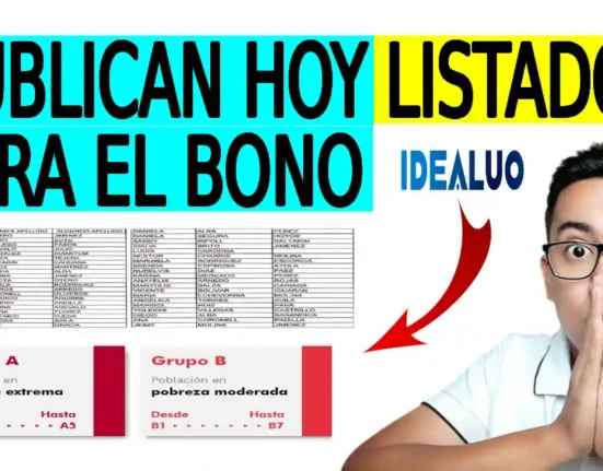 Publican ya listado para el bono
