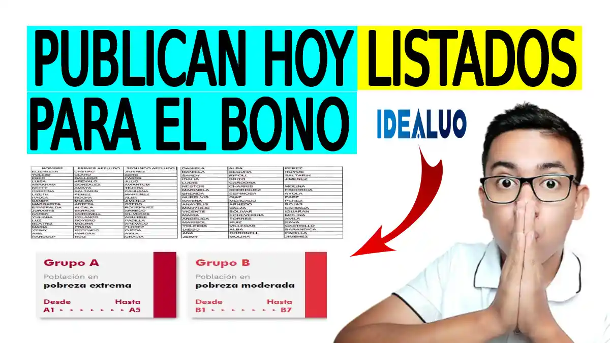 Publican ya listado para el bono