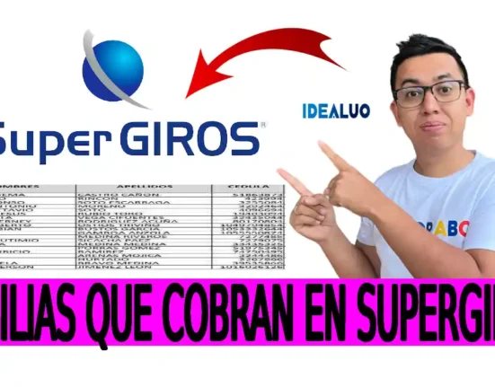 Familias que cobran en supergiros