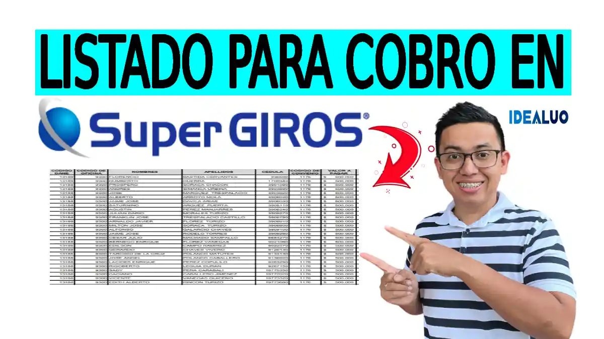 listado para cobro en supergiros
