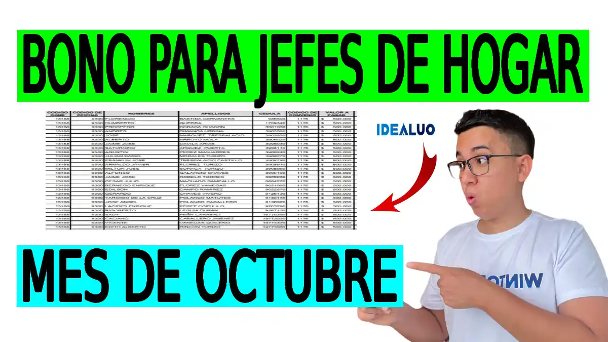 bono para jefe de hogar en octubre