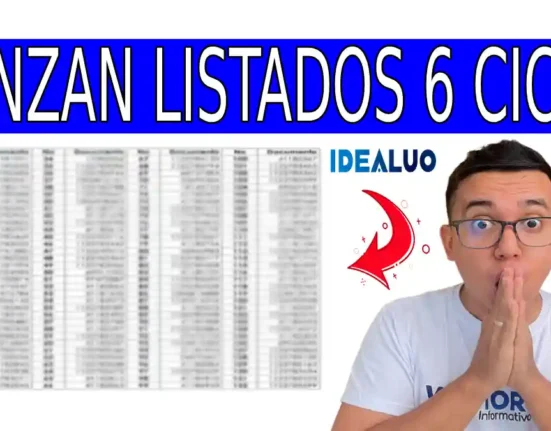 Lanzan listados 6 ciclo