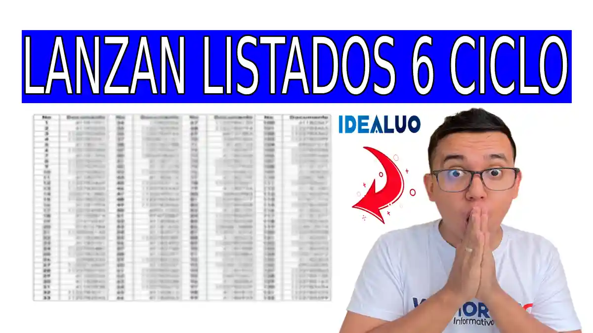 Lanzan listados 6 ciclo