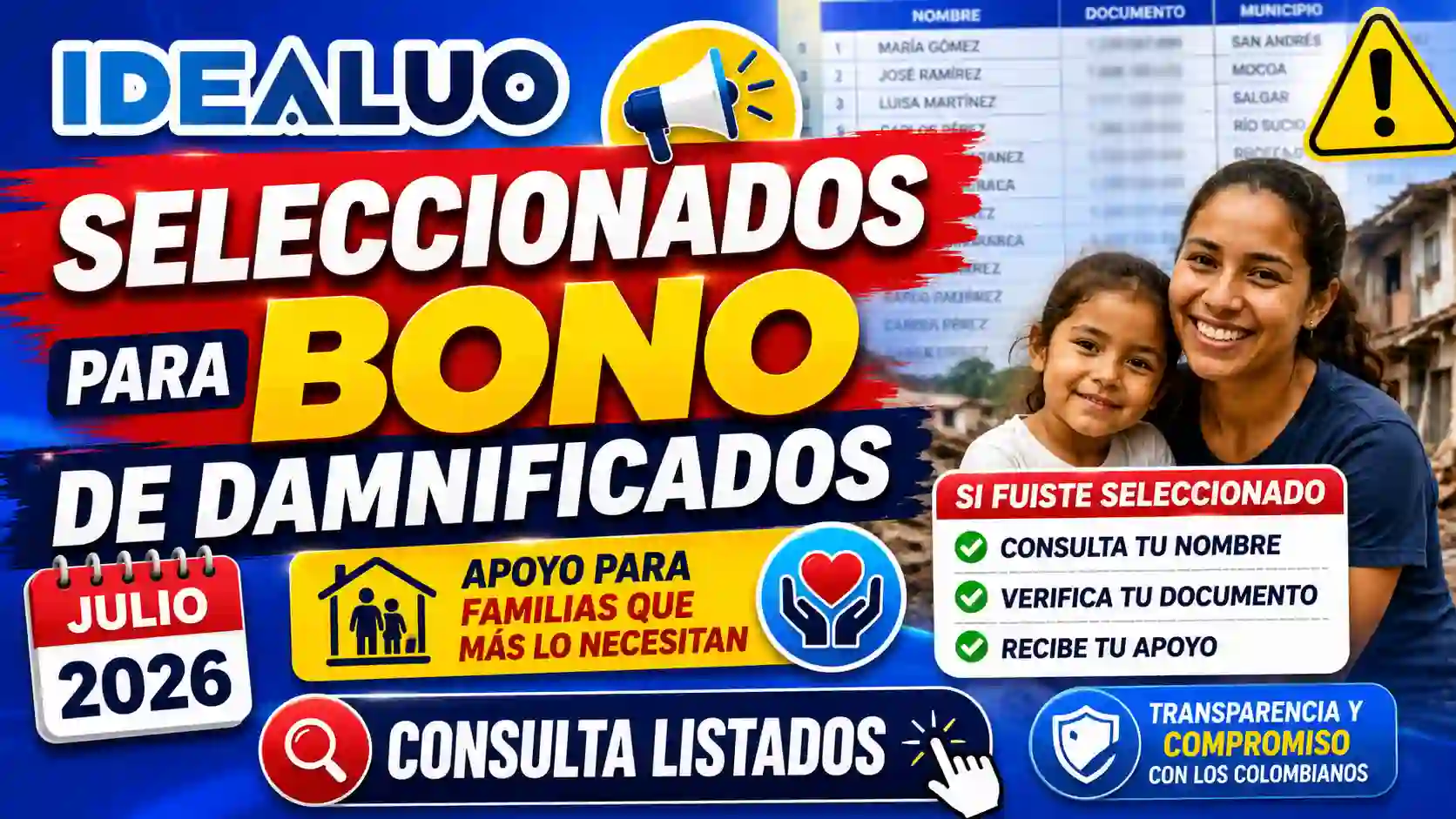 Bono de damnificados julio
